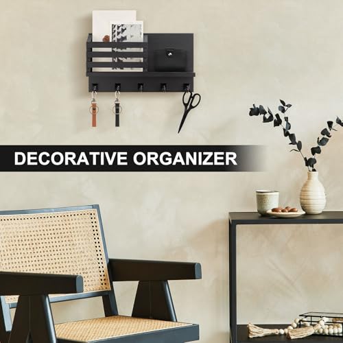 Key Holder Wall Mount, Mail Organizer for Wall with 5 - Image 4