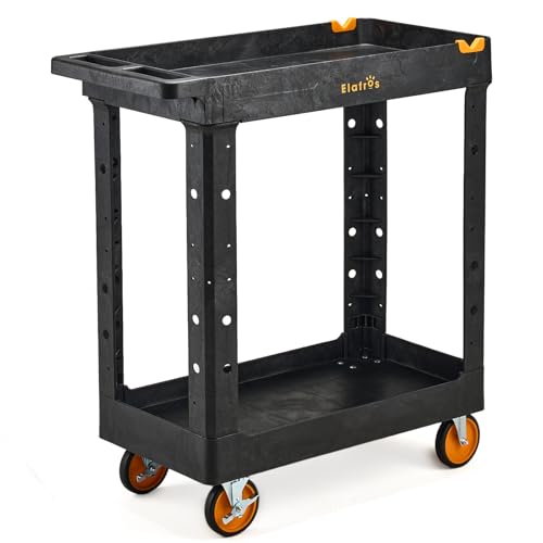 ELAFROS 2-Shelf Heavy Duty Utility Cart, 34.4 x 16.7 x 38.5 in - Image 2