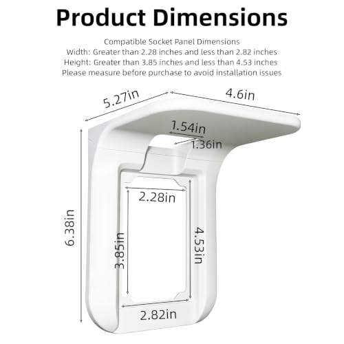 Outlet Shelf, Bathroom Wall Holder with Built-in Cable Management - Image 4