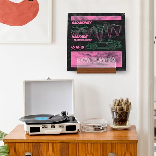 CoolGift Mart Now Playing Vinyl Record Stand Wall Mount, Light up - Image 6