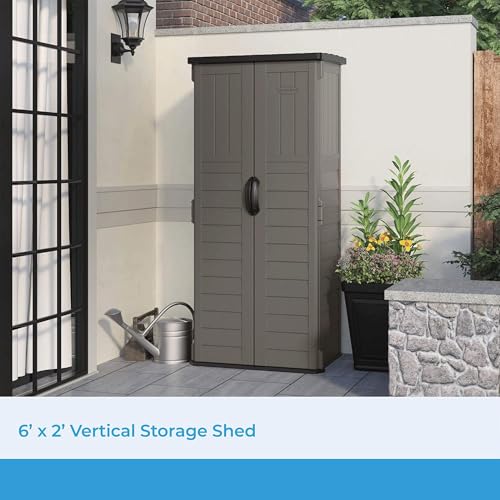 Suncast 22 Cu Ft. Vertical Shed, Outdoor Storage Shed With Floor - Image 6