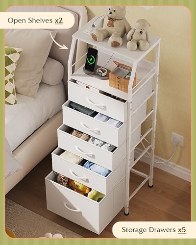 WLIVE Night Stand with Charging Station, White LED 5 | All Products - Image 7