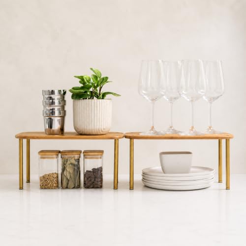 Ibyx Stackable Shelves Organizer for Kitchen, Set of 2 - Image 3