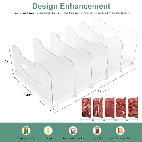Freezer Organizer,12" Visible Fridge Organizer Rack - Image 3