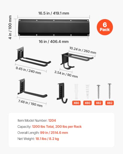 VEVOR Garage Tool Organizer 99 Inch 1200 lbs Wall Mount - Image 4