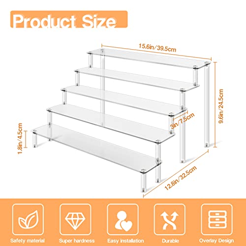 KALYLOC 5 Tier Acrylic Risers Display Stand Clear Display Dessert - Image 3