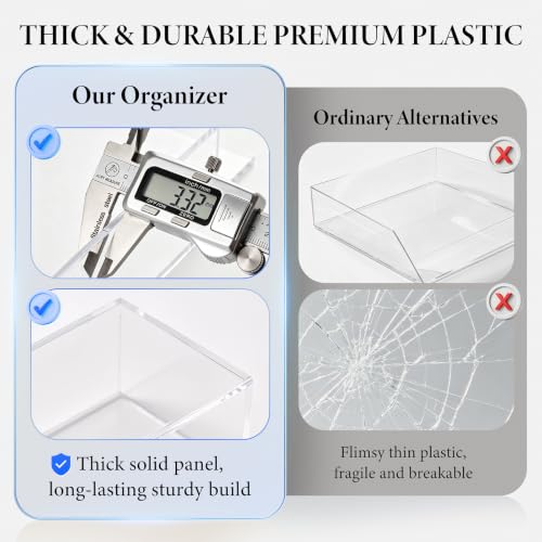 Clear Stackable Storage Drawers 2 Pack Bathroom Makeup Organizer - Image 5