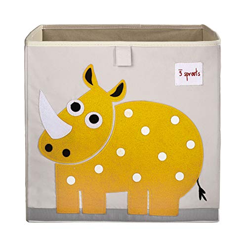 3 Sprouts Toy Storage Cube Bin, Foldable Storage Box, Rhino - Image 2