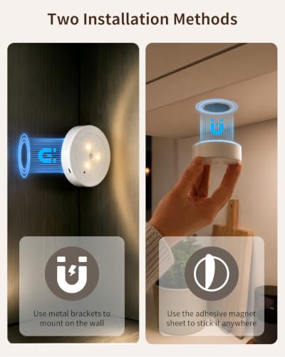 RGB Rechargeable Puck Lights with Remote, Magnetic Closet Shelf - Image 8