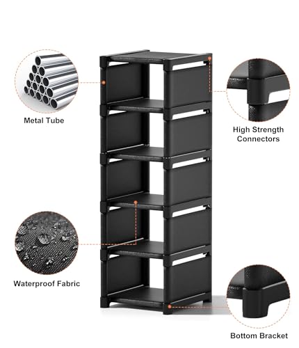 6-Tier Narrow Shoe Rack, Vertical Small Space Shoe Organizer - Image 6