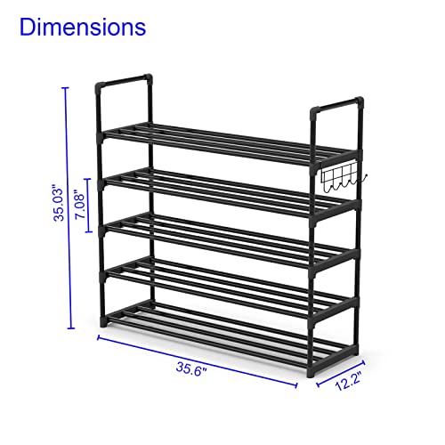 Hsscblet Shoe Rack for Closet, 5-Tier Metal Shelf St | All Products - Image 4