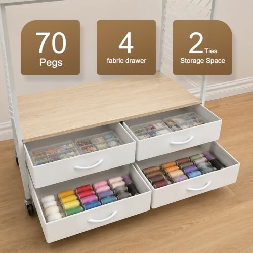 Sewing Table with Storage, 46.5‘’ Folding Sewing Machine - Image 4