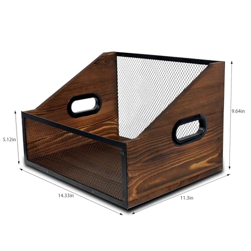 S&H Kaide Vinyl Record Storage, Rustic Record Holder - Image 4