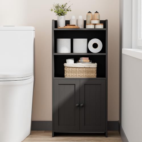 Small Bathroom Storage Cabinet, Bathroom Floor Cabinet, 14.6" W - Image 4