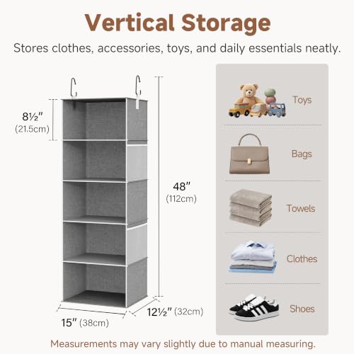 StorageWorks Hanging Closet Organizer for Small Closets, 5 Shelf - Image 4