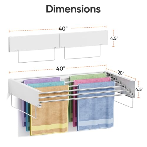 Wall Mounted Clothes Drying Rack, Laundry Drying Rack - Image 3