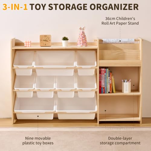 3-in-1 Montessori largeToyStorageBox withKidsBookshelf - Image 6