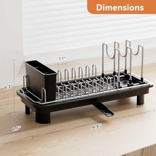 Laveshop Small Dish Drying Rack, Compact Dish Drainer for Kitchen - Image 6