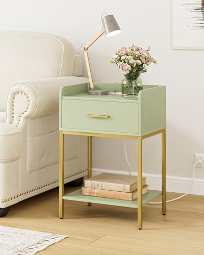 Nightstand with Charging Station,3-Tier Modern Bedside Table - Image 6