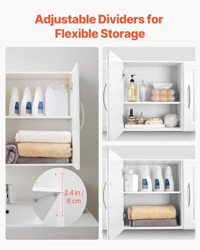 VEVOR Laundry Room Wall Cabinet, 2-Tier Wall Mounted - Image 6