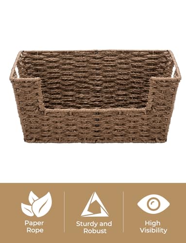 StorageWorks Pantry Baskets for Organizing, Paper Rope Brown - Image 4