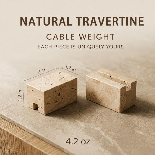 Travertine Cord Holder-Cable Organizer for Desktop, Nightstand - Image 7