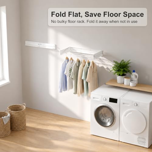 JOOM Wall Mounted Clothes Drying Rack,31.5 Inch Foldable Rack - Image 4