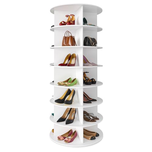 SpaceAid 7 Tier Rotating Shoe Rack Tower, Spinning Shoe - Image 2