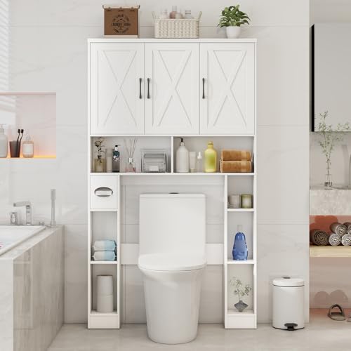 Vabches Over The Toilet Storage Cabinet with 3 Barn - Image 2