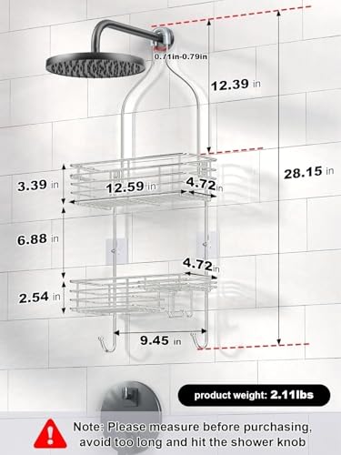 SMARTAKE Hanging Shower Head Caddy, Shower Shelf Organizer - Image 4