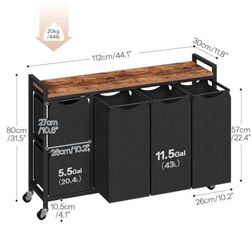 HOOBRO Laundry Sorter with 5 Sections, 45.5 Gal. (170 L) - Image 4