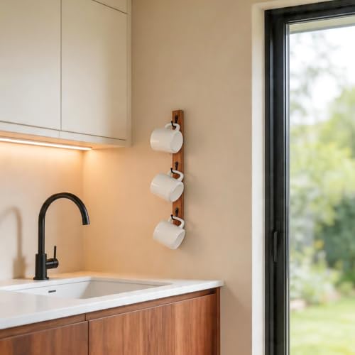 Yohsnor Wall Mounted Coffee Cup Rack - Stylish Space Saving Mug - Image 8