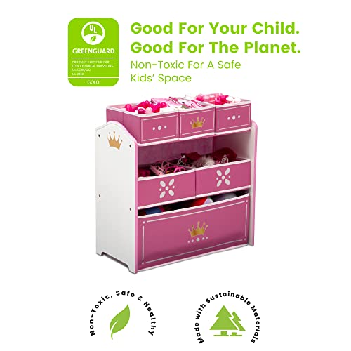 Delta Children Princess Crown Design & Store 6 Bin Toy - Image 5
