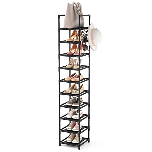 LANTEFUL Tall Narrow Shoe Rack for Entryway, 10-Tier Sturdy Metal - Image 2