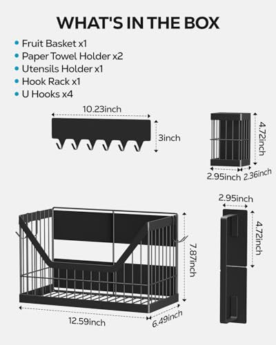 Nieifi Magnetic Shelf for Fridge, Black, 4-Pack - Image 3