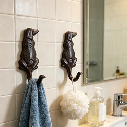 Dog Leash Holder for Wall, 2 Pcs Iron Dog Leash Hooks - Image 7