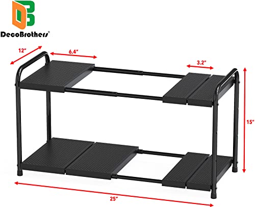 Deco Brothers Under Sink 2 Tier Expandable Shelf Organizer, Black - Image 3