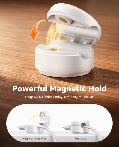 Rocoren 12 Pack Magnetic Cable Clips,360° Rotating Cord Organizer - Image 5