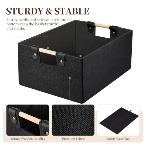 Foldable Fabric Storage Basket for Shelves, Black St | All Products - Image 3