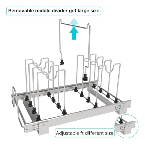 Pots and Pans Pull Out Organizer Under Cabinet, Adjustable Slide - Image 4