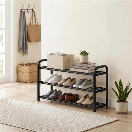 3-Tier Expandable Shoe Rack, Adjustable Shoe Shelf Storage - Image 3
