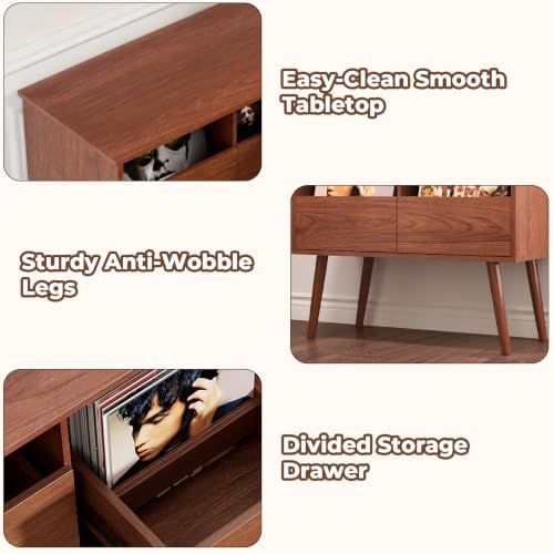 BROTTAR Mid Century Modern Record Player Stand with Vinyl - Image 6