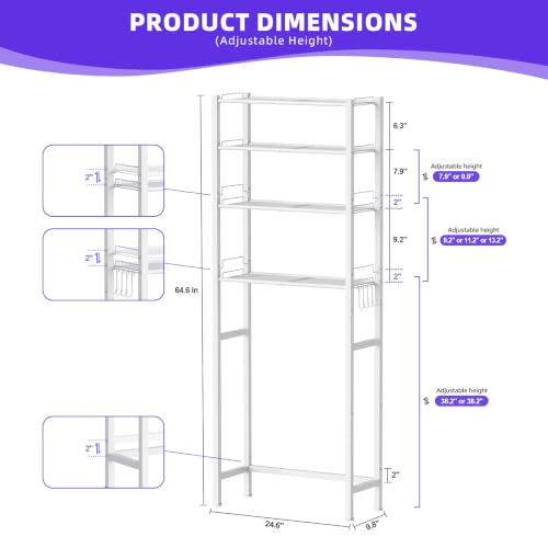 KMwisde 4 Tier Over The Toilet Storage, Bathroom Organizer - Image 3