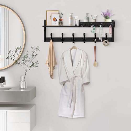 27.5" Wall Mount Coat Rack with Shelf, Key Holder & Mail - Image 6