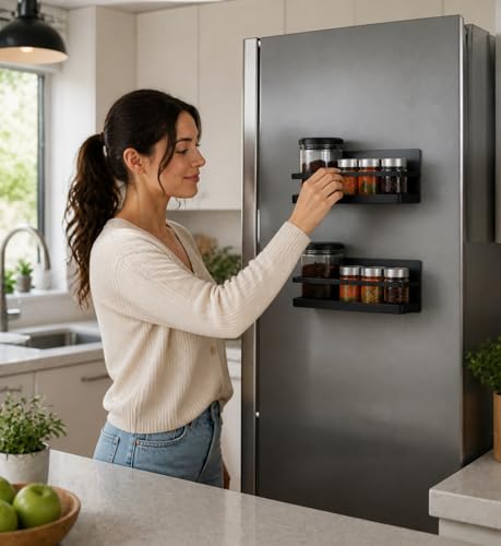 Magnetic Spice Rack Set of 2, Wall Mount or Refrigerator - Image 6