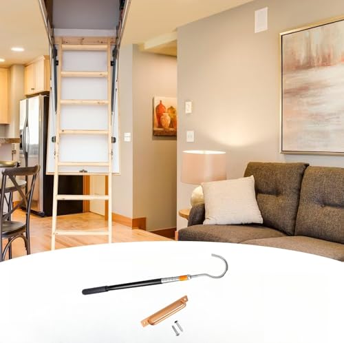 Attic Ladder Pull Down System Kit,Telescopic Pull Rod Pole - Image 5