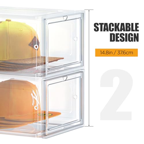SCAVATA Hat Organizer Box, Stackable Clear Baseball Caps - Image 5