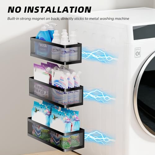 3 Pack Magnetic Shelves for Washing Machine，Laundry Organizer - Image 3