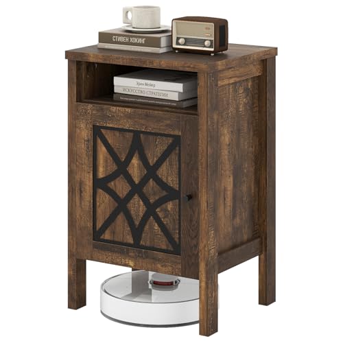 Giantex Robot Vacuum Storage Cabinet, Farmhouse End Table - Image 2