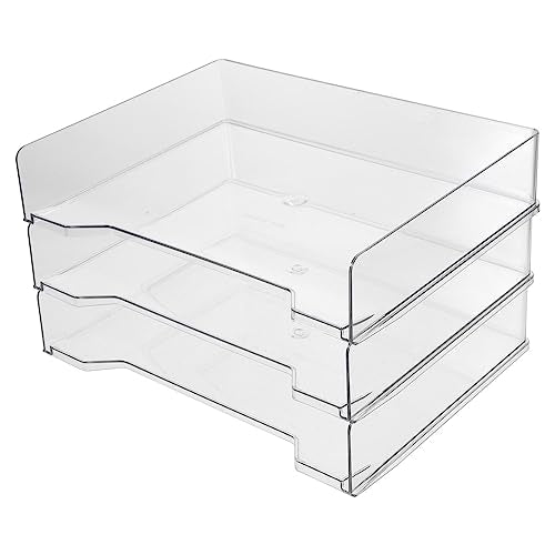 3 Tier Acrylic Stackable Letter Tray Clear Acrylic Tray Document - Image 2